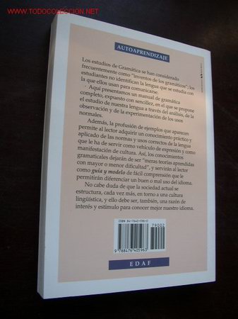Libros de segunda mano: AUTOAPRENDIZAJE- GRAM&Aacute;TICA PR&Aacute;CTICA- ANTONIO BENITO MOZAS- EDAF- MAD.- 1992 - Foto 2