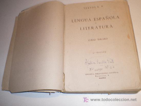 Libros de segunda mano: LENGUA Y LITERATURAS ESPA&Ntilde;OLAS CURSO TERCERO. TEXTO E.P. - Foto 3