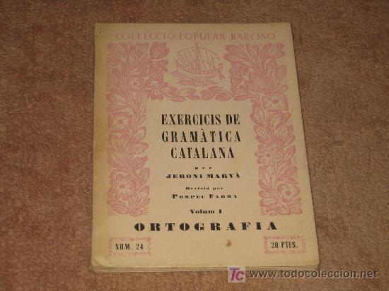 Libros de segunda mano: ANTIGUO LIBRO DEL 1956 , EJERCICIOS DE GRAMATICA  CATALANA - Foto 1