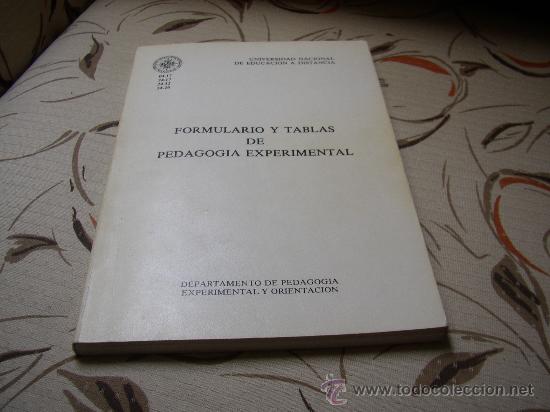 Libros de segunda mano: FORMULARIO Y TABLAS DE PEDAGOGIA EXP. UNED DPTO. PEDAGOGIA - Foto 1