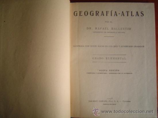 Libros de segunda mano: Libro de texto.-Geografia -Atlas-1949 - Foto 2