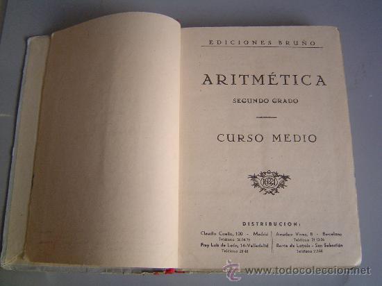 Libros de segunda mano: Libro escuela ARITM&Eacute;TICA. Ediciones Bru&ntilde;o. - Foto 2