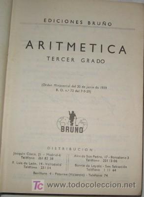 Libros de segunda mano: TRATADO DE ARITM&Eacute;TICA 3er. GRADO, DE BRU&Ntilde;O - Foto 3