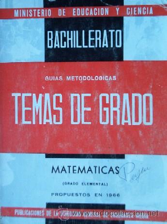 Libros de segunda mano: TEMAS DE GRADO - BACHILLERATO - MATEMATICAS - LIBRO ESCOLAR - Foto 2
