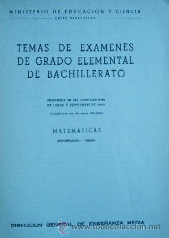 Libros de segunda mano: TEMAS DE GRADO - BACHILLERATO - MATEMATICAS - LIBRO ESCOLAR - Foto 3
