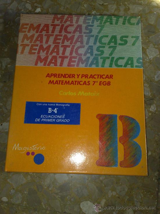 Libros de segunda mano: APRENDER Y PRACTICAR MATEMATICAS 7 EGB CARLOS MATAIX 1987 - Foto 1