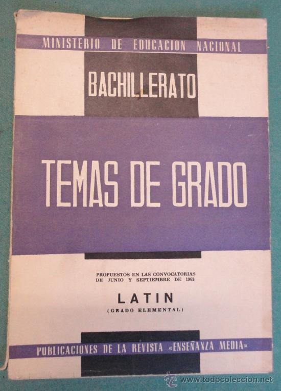 Libros de segunda mano: Temas de grado. Lat&iacute;n. A&ntilde;o 1963, 87 p&aacute;ginas. - Foto 1