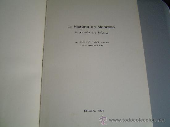Libros de segunda mano: Libro de texto. La Historia de Manresa.( Texto en catal&aacute;n ) - Foto 2