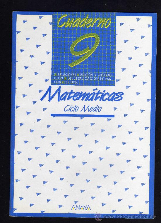 Libros de segunda mano: CUADERNO DE MATEMATICAS - CICLO MEDIO - N&ordm; 9 - ANAYA. - Foto 1