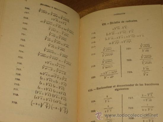 Libros de segunda mano: ALGEBRA Y TRIGONOMETRIA - BRU&Ntilde;O 1958 - Foto 2