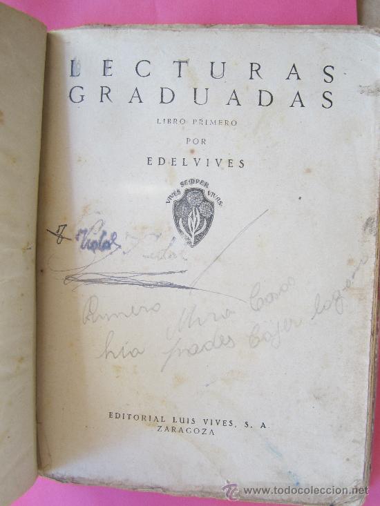 Libros de segunda mano: lecturas graduadas 1941 , libro primero editorial luis vives - Foto 2