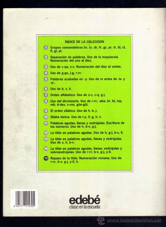 Libros de segunda mano: CUADERNO DE ORTOGRAFIA - N&ordm; 8 - EDITORIAL EDEB&Eacute; - 1991. - Foto 2