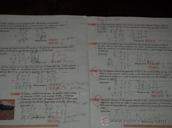 Libros de segunda mano: CUADERNO BRU&Ntilde;O MATEMATICAS PROBLEMAS SUMAR Y RESTAR. USADO Y COMPLETADO. - Foto 2