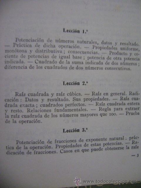 Libros de segunda mano: Libro matem&aacute;ticas, Alfonso Gironza, 2&ordm;, 1956. Con programa - Foto 5