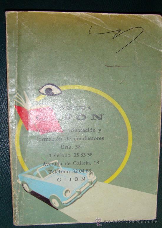 Libros de segunda mano: Libro folleto de Autoescuela Gij&oacute;n de 1975 orientaci&oacute;n de conductores