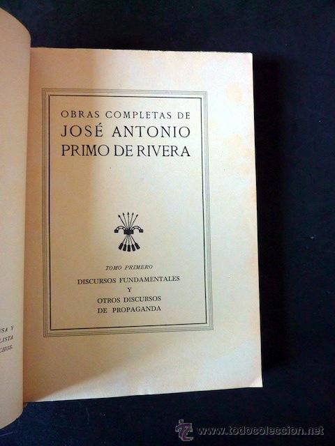 Libros de segunda mano: Discursos. Ediciones F.E. Primo de Rivera. 1939. - Tomo primero - Foto 3