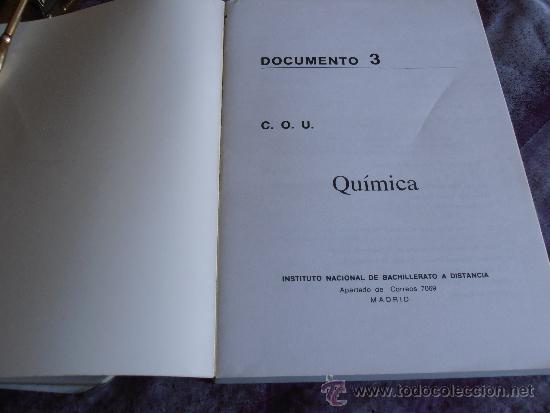 Libros de segunda mano: QUIMICA DOCUMENTO 3, C.O.U., INBAD - Foto 3