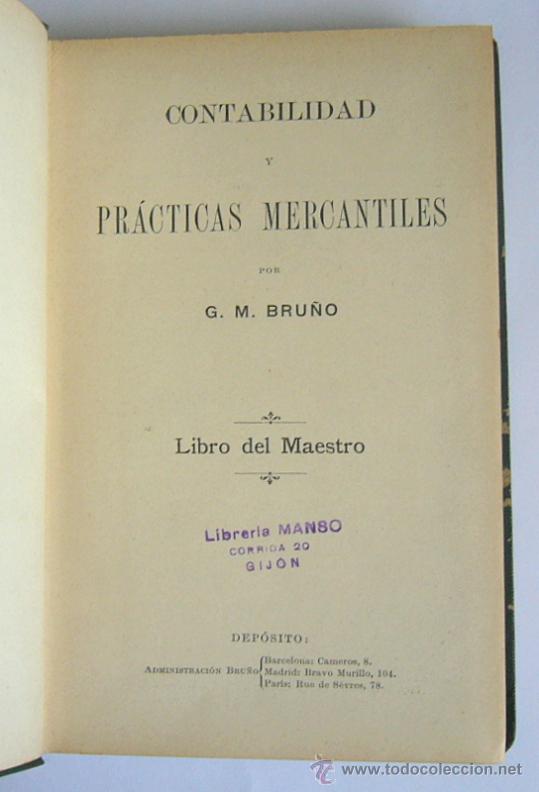 Libros de segunda mano: CONTABILIDAD Y PRACTICAS MERCANTILES - LIBRO DEL MAESTRO -  G. M. BRU&Ntilde;O - Foto 3