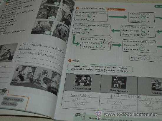 Libros de segunda mano: LIBROS DE INGLES. OXFORD. EXPLORERS 4. CLASS BOOK, ACTIVITY BOOK. USADOS Y COMPLETADOS. - Foto 3