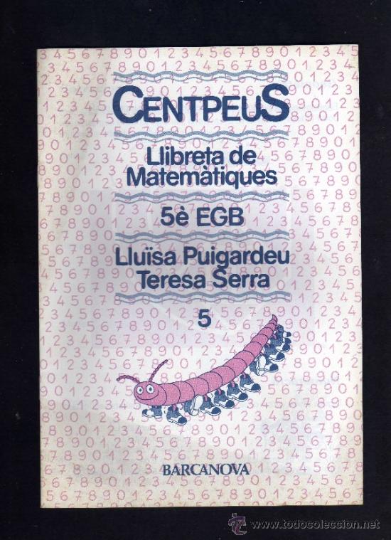 Libros de segunda mano: LLIBRETA DE MATEMATIQUES - CENTPEUS - N&ordm; 5 - 5&eacute;. EGB -1987- BARCANOVA. - Foto 1