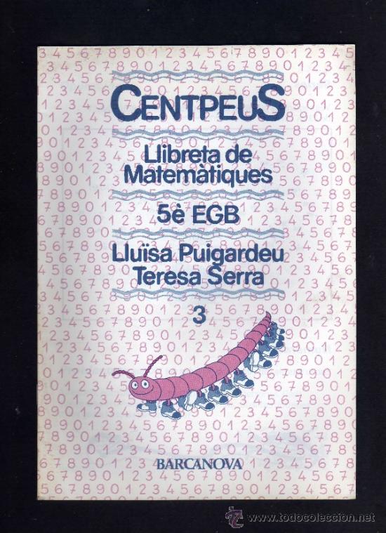 Libros de segunda mano: LLIBRETA DE MATEMATIQUES - CENTPEUS - N&ordm; 3 - 5&eacute;. EGB -1987- BARCANOVA. - Foto 1