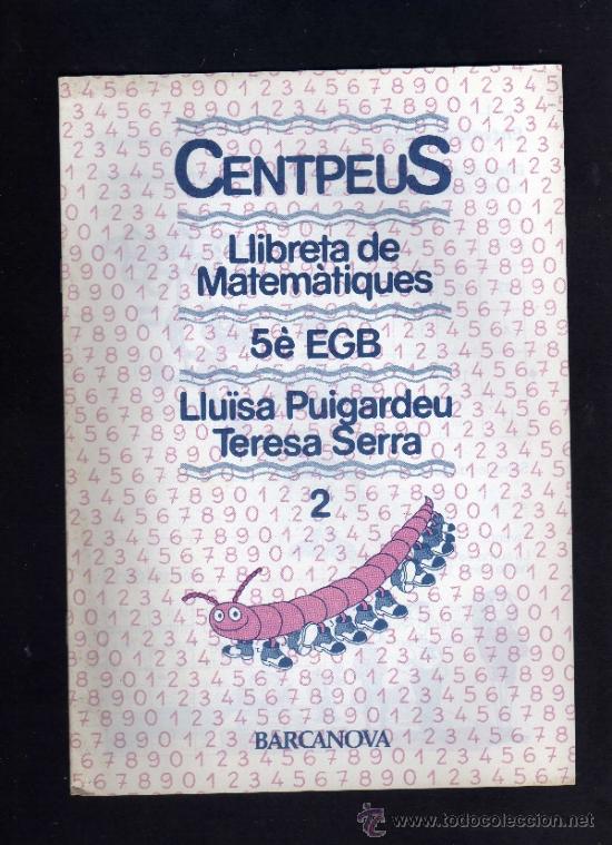 Libros de segunda mano: LLIBRETA DE MATEMATIQUES - CENTPEUS - N&ordm; 2 - 5&eacute;. EGB -1987- BARCANOVA. - Foto 1