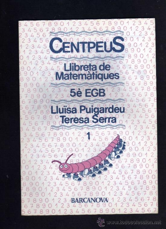 Libros de segunda mano: LLIBRETA DE MATEMATIQUES - CENTPEUS - N&ordm; 1 - 5&eacute;. EGB -1987- BARCANOVA. - Foto 1
