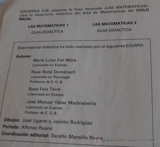 Libros de segunda mano: LAS MATEMATICAS 2, CICLO INICIAL E.G.B, SM EDICIONES - Foto 2