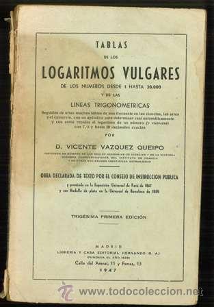 Libros de segunda mano: Tablas de los Logaritmos vulgares, Vicente Vazquez Queipo - Foto 1
