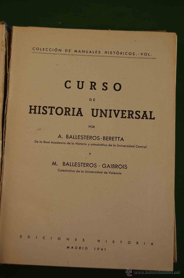 Libros de segunda mano: curso de historia universal, a. ballester-beretta 1941madrid + programa - Foto 1