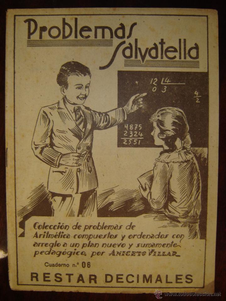 Second hand books: Problemas Salvatella, cuaderno n&ordm;6, Restar Decimales