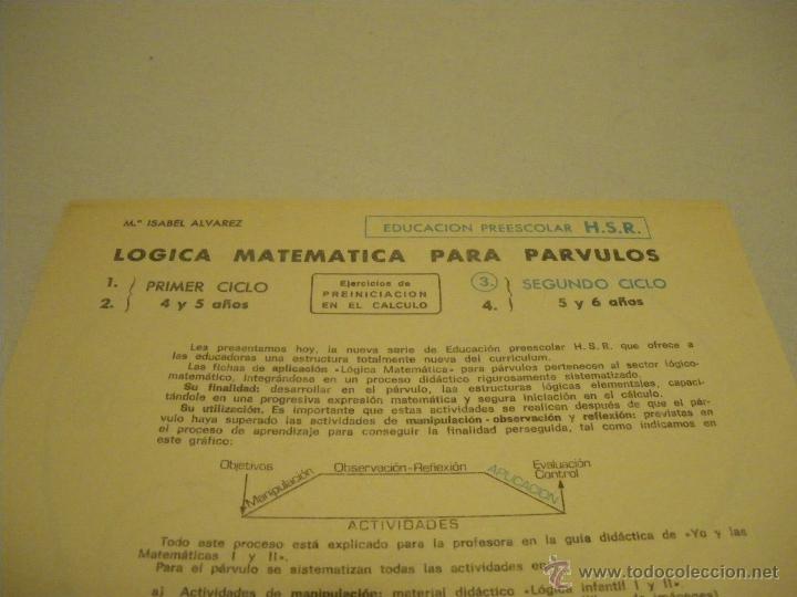 Libros de segunda mano: L&oacute;gica matem&aacute;tica para p&aacute;rvulos. M&ordf; Isabel Alvarez. 1980 - Foto 2
