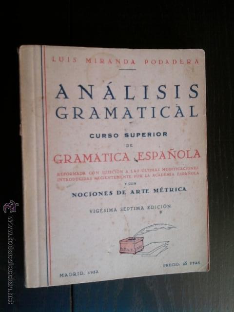 Libros de segunda mano: ANALISIS GRAMATICAL - 1953 - Foto 1