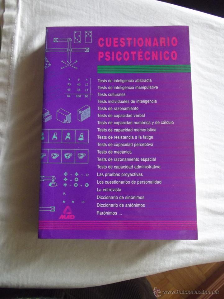 Libros de segunda mano: CUESTIONARIO PSICOTECNICO EDITORIAL MAD - Foto 1