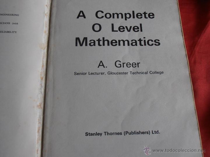 Libros de segunda mano: A COMPLETE O LEVEL MATHEMATICS, 0123456789, A . GREER - Foto 3