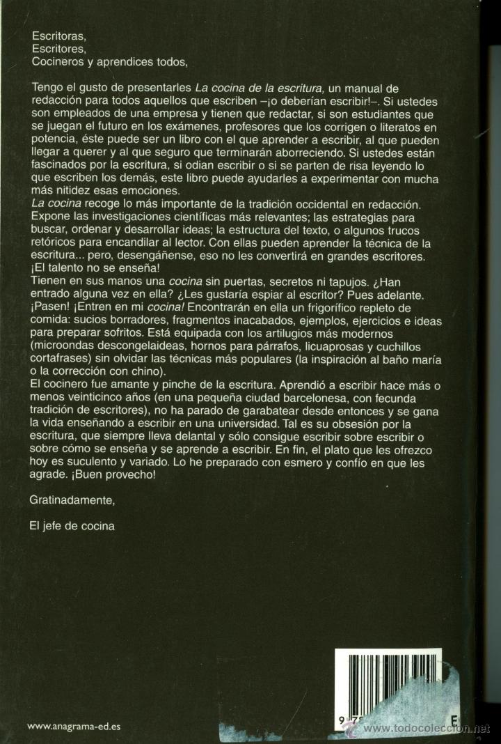 Libros de segunda mano: LA COCINA DE LA ESCRITURA - DANIEL CASSANY - Foto 2