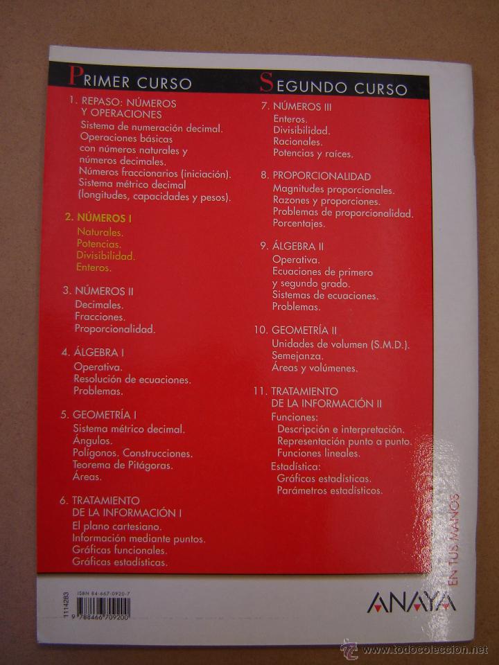 Libros de segunda mano: Cuaderno ejercicios de matem&aacute;ticas - Primer ciclo E.S.O n&ordm; 1 - En tus manos - Foto 2