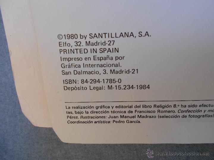 Libros de segunda mano: RELIGION. 8&ordm; EGB. SANTILLANA - Foto 2