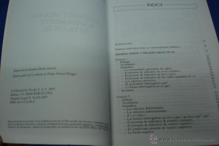 Libros de segunda mano: APRENDE Y MEJORA R&Aacute;PIDAMENTE TU FRANC&Eacute;S - C&Eacute;CILE GU&Eacute;RIN - EDITORIAL DE VECCHI 2005 - Foto 3