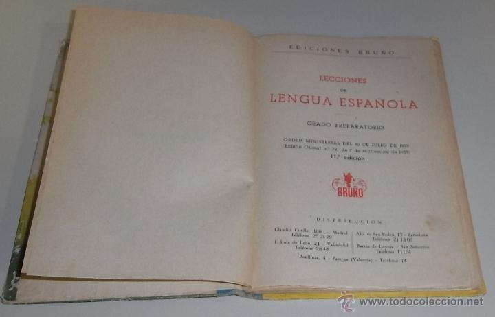 Libros de segunda mano: BRU&Ntilde;O. Lecciones de Lengua Espa&ntilde;ola. Grado preparatorio - Foto 2