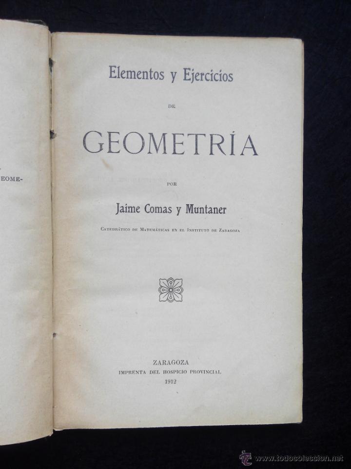 Libros de segunda mano: Elementos y ejercicios de geometr&iacute;a. Jaime Comas - Foto 1