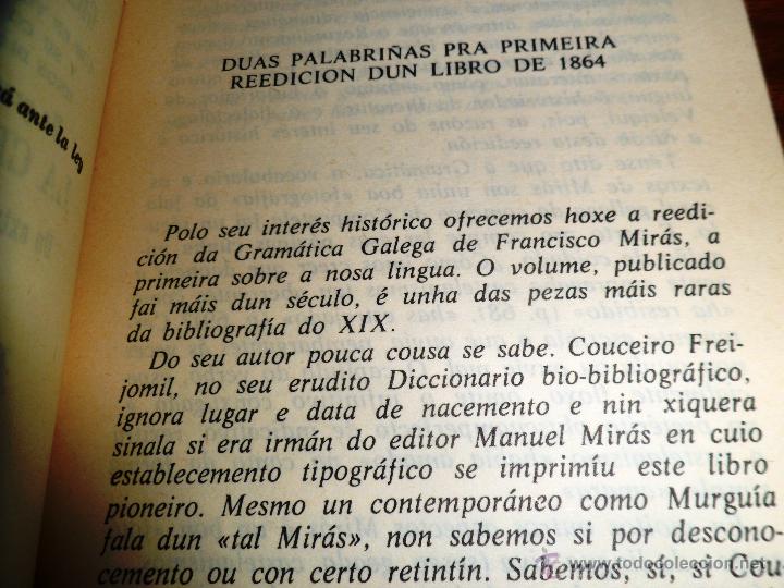Libros de segunda mano: GRAM&Aacute;TICA. FRANCISCO MIRAS. ED. FACS&Iacute;MIL DA PRIMEIRA GRAM&Aacute;TICA GALEGA, 1864 - Foto 2