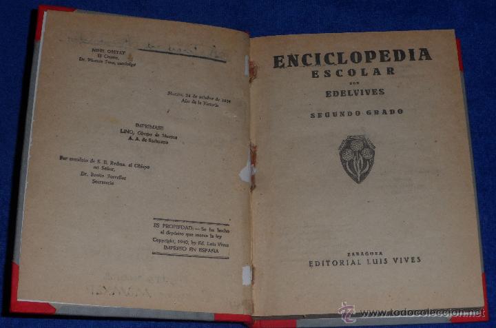 Libros de segunda mano: Enciclopedia Escolar Segundo Grado - Edelvives (1940) - Foto 2