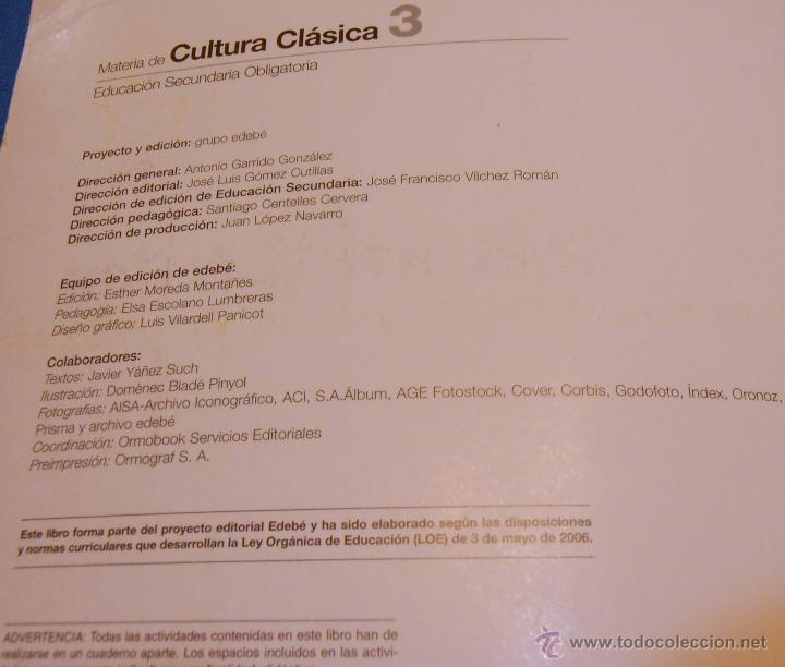 Libros de segunda mano: CULTURA CLASICA 3 ESO, EDEBE - Foto 4
