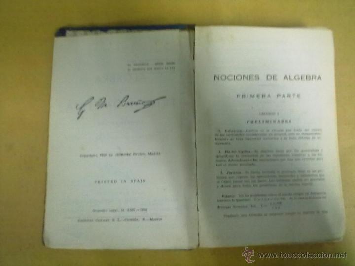 Libros de segunda mano: ALGEBRA Y TRIGONOMETRIA EDICIONES BRU&Ntilde;O 11&ordf; EDICION 1959 - Foto 2