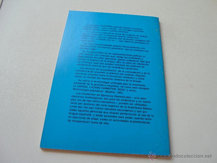 Libros de segunda mano: CUADERNOS DE EJERCICIOS GRAMATICALES-2-SINTAXIS.I-EDUNSA-1987- - Foto 2