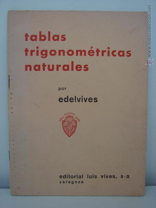Libros de segunda mano: TABLAS TRIGONOMETRICAS NATURALES. EDELVIVES 1959 - Foto 1