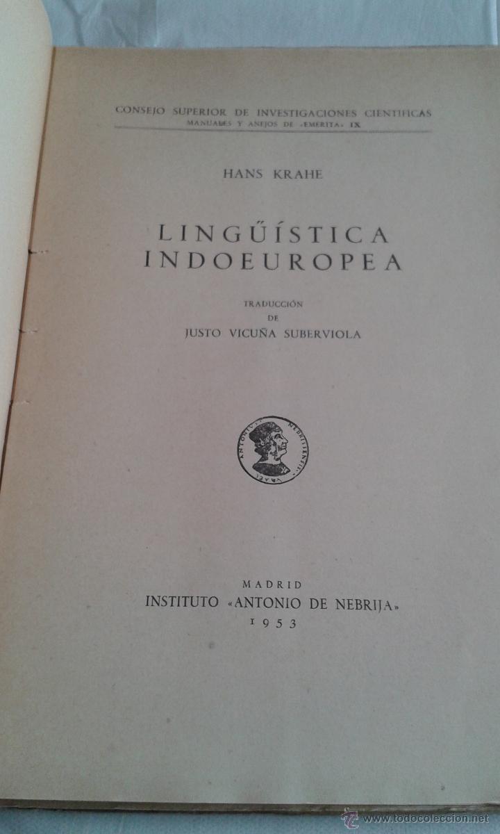 Libros de segunda mano: LING&Uuml;ISTICA INDOEUROPEA  HANS KRAHE CSIC 1953 - Foto 6