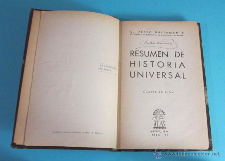 Libros de segunda mano: RESUMEN DE HISTORIA UNIVERSAL. C. P&Eacute;REZ BUSTAMANTE - Foto 1