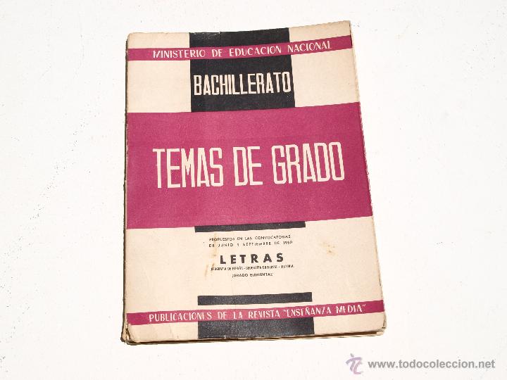 Libros de segunda mano: Temas de Grado - Bachillerato a&ntilde;o 1960 - Foto 1